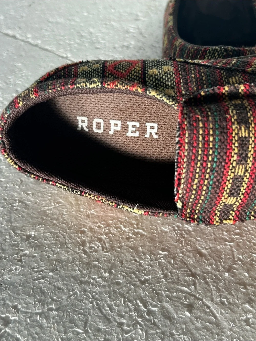 Roper SZ Mens 7.5 or Womens 9 Johnnie Southwestern Driving Moccasins Western